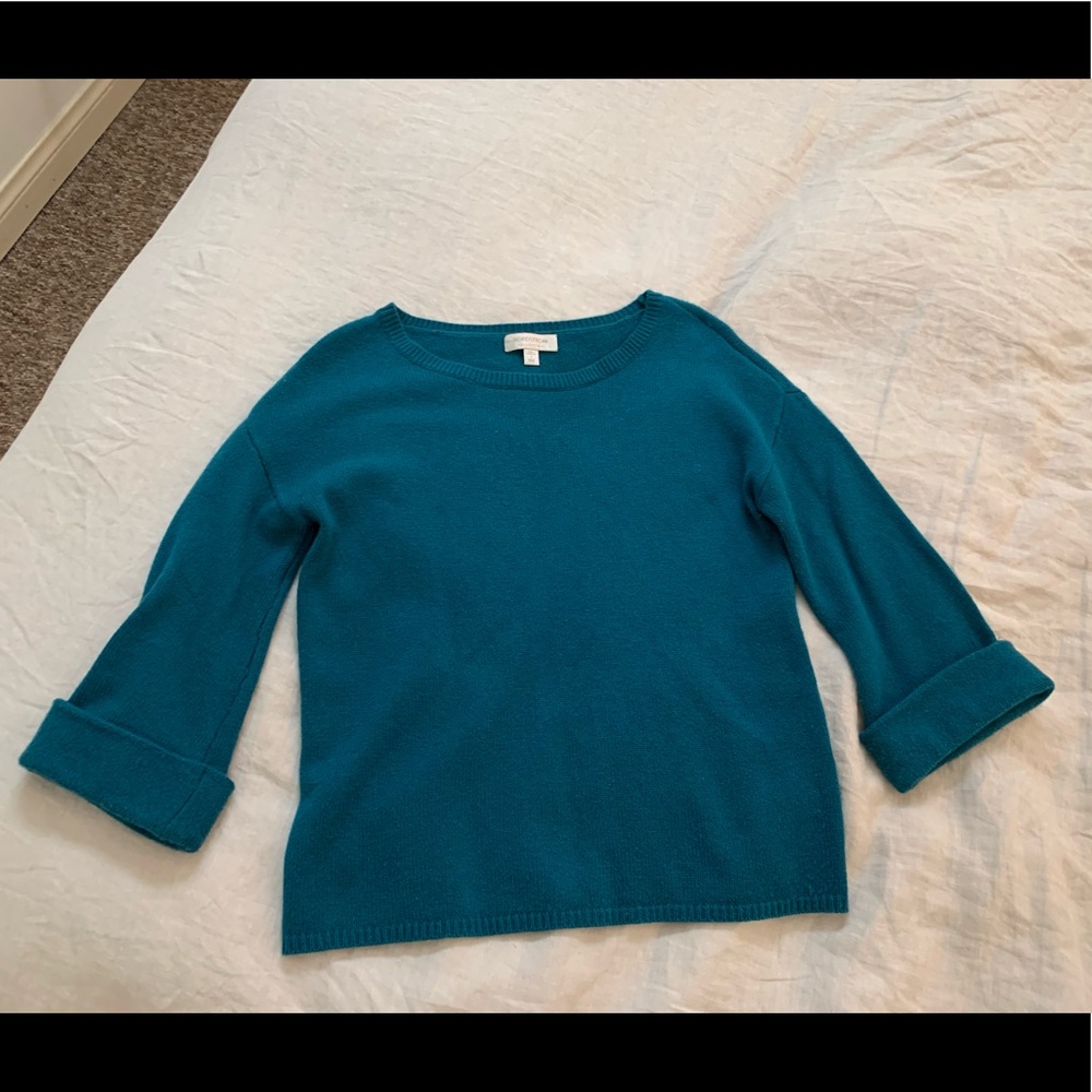 Nordstrom Teal Cashmere Sweater. - Picture 1 of 5